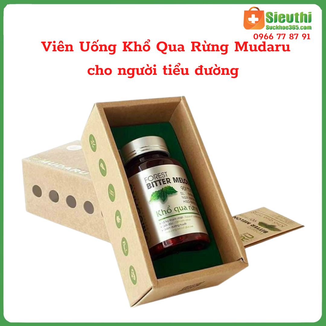 Viên Uống Khổ Qua Rừng Mudaru 90 viên Forest Bitter Melon Hạ Đường Huyết Hạ Huyết Áp Siêu Thị Sức Khoẻ 365
