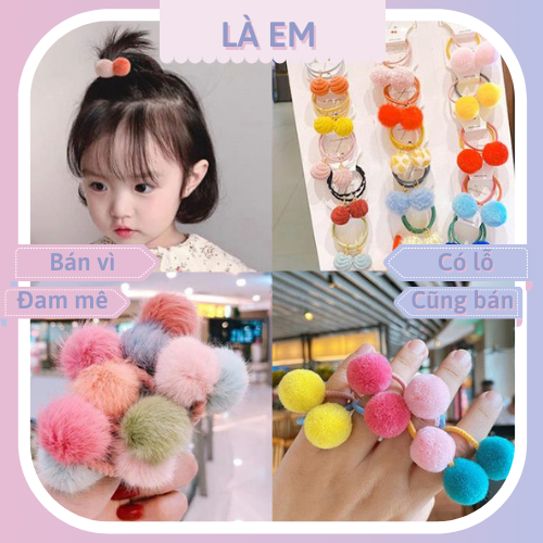 Sét dây cột tóc dây buộc tóc 10 sợi nhiều kiểu siêu dễ thương cho bé gái