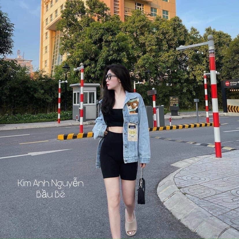 Quần leging ngố cuộn , quần mặc nhà nữ , quần nữ, quần short nữ , quần ngố nữ , Quần legging ngố cuộn - Legging siêu co dãn chất bozip