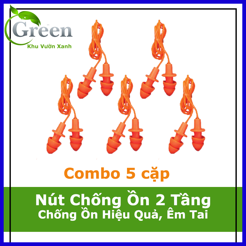 Combo 5 cặp nút chống ồn bịt tai 2 tầng mềm dẻo, chống ồn hiệu quả