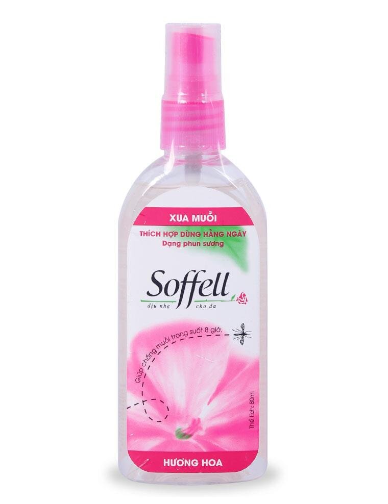 Xịt chống muỗi soffell dạng phun sương hương hoa - chai 80ml - minpharmacy