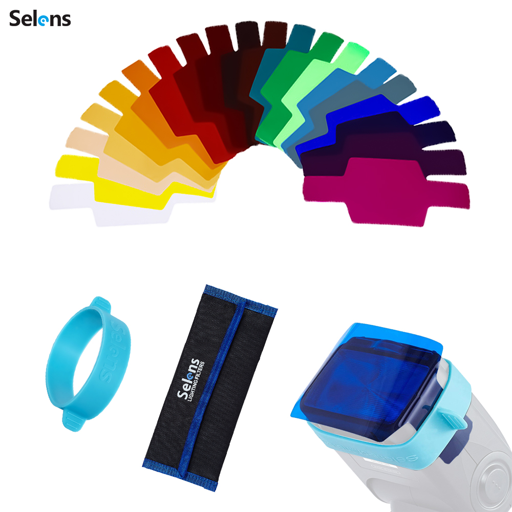 Selens bộ lọc đèn flash thông dụng se-cg20-20 bộ kết hợp cho máy ảnh đèn flash đèn nhấp nháy, bộ lọc chỉnh màu gel màu cho đèn tốc độ