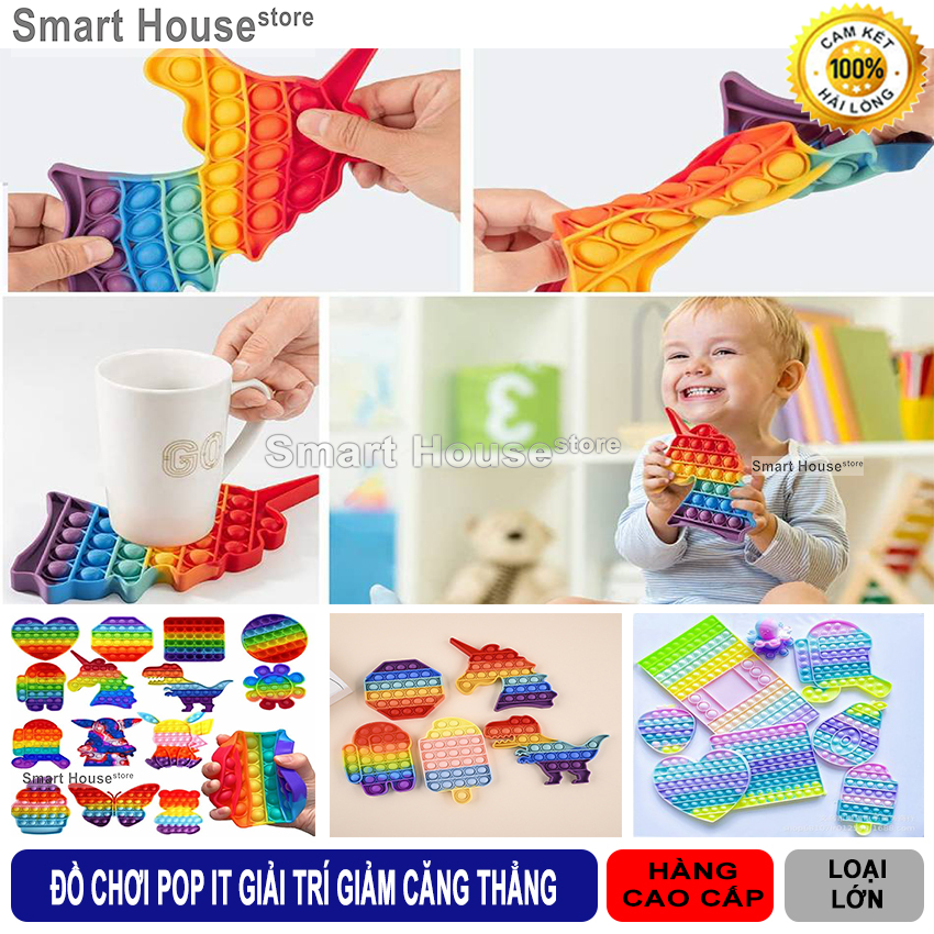 Pop It Đồ Chơi Bong Bóng Thư Giản Giảm Căng Thẳng Stress - Đồ Chơi Pop It Rainbow Giải Trí Thông Minh Cho Người Lớn và Trẻ Em