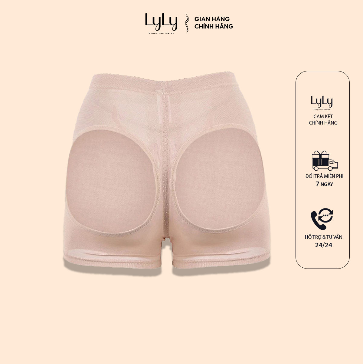 Quần nâng mông nữ Lyly Lorem QL025 tạo phom mông cao và trong dễ chịu hai màu nude đen đủ size cho người từ 42 đến 68 kg