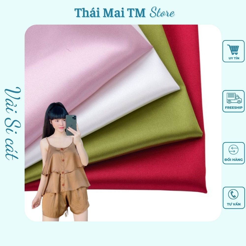 Vải si cát-co giãn 2 chiều-khổ 1m6 tháimai tm