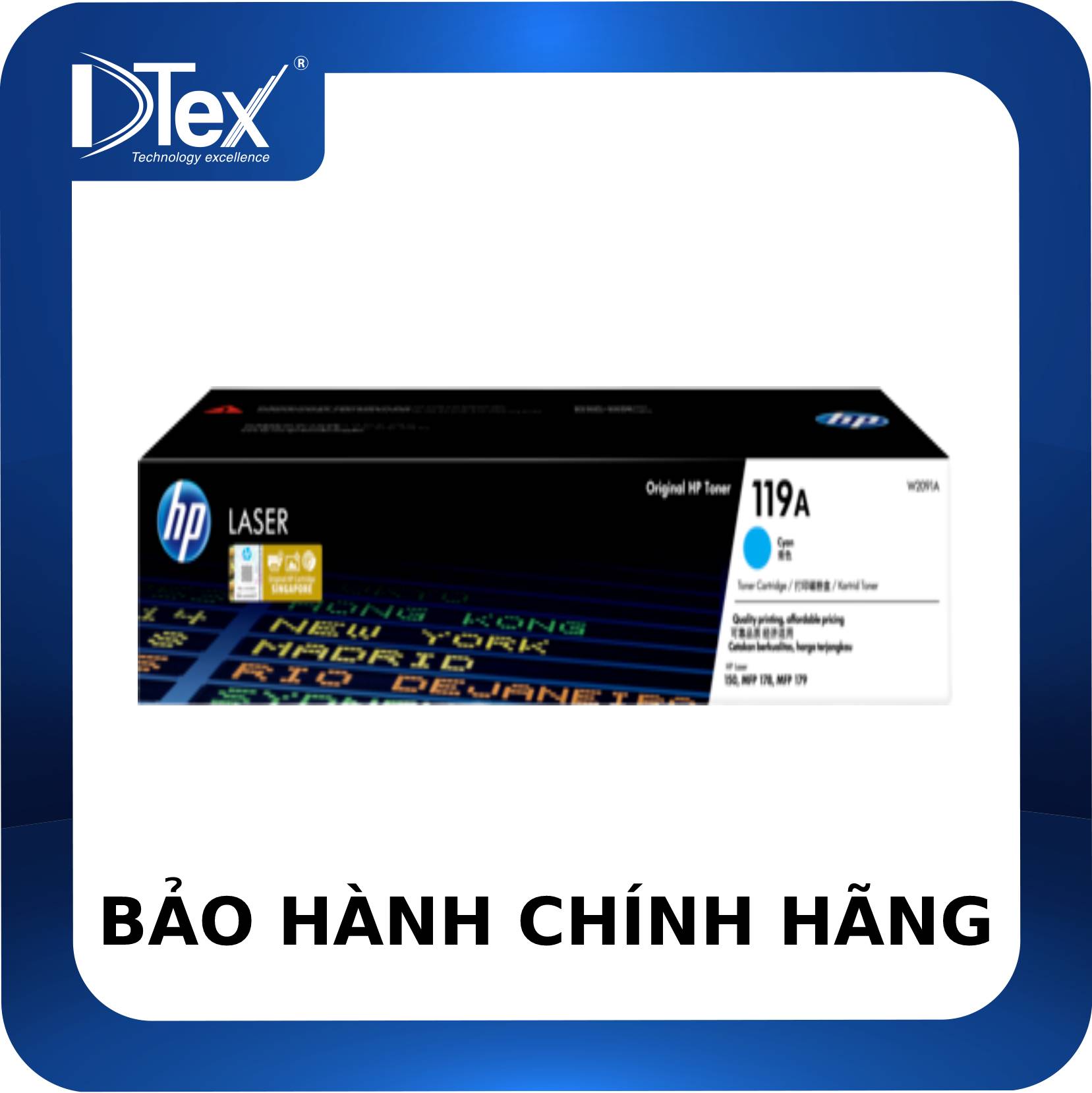 Mực in HP 119A Cyan Original Laser Toner Cartridge (W2091A) - Hàng Chính Hãng