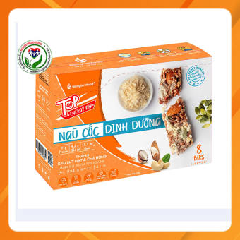 Thanh gạo lứt hạt & Chà Bông hộp 8 thanh 136g