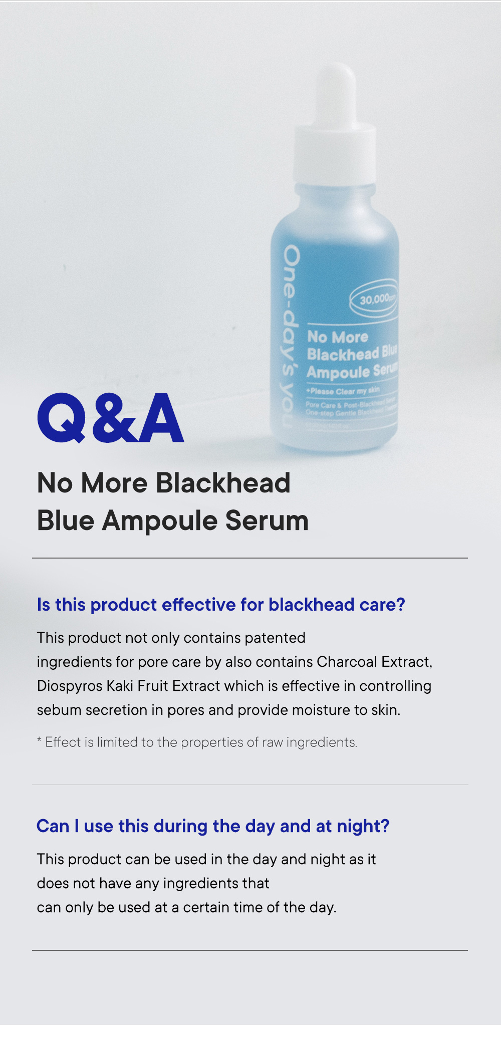No more Blackhead Blue Ampoule Serum - ONE DAY'S YOU (30ml) |  Anti-Blackhead Blue Ampoule Serum | Lazada Singapore