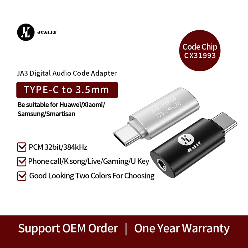 Bộ chuyển đổi âm thanh kỹ thuật số jsally ja3 bộ chuyển đổi mã âm thanh typec sang 3.5 cx31993 dac usb c