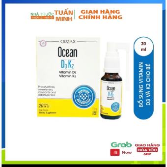 Vitamin OCEAN D3K2 - Bổ sung vitamin D3, K2 dạng xịt và nhỏ giọt cho bé lọ 20ml
