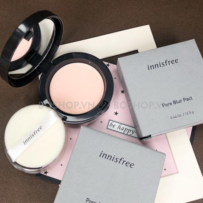 Phấn phủ dạng nén kiềm dầu, che phủ lỗ chân lông innisfree pore blur pact 12.5g