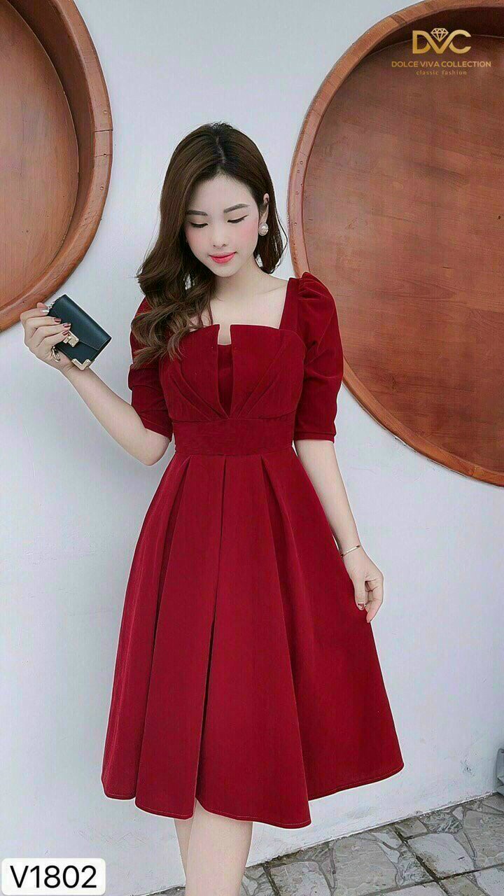 Đầm xếp ly ngực tây lở