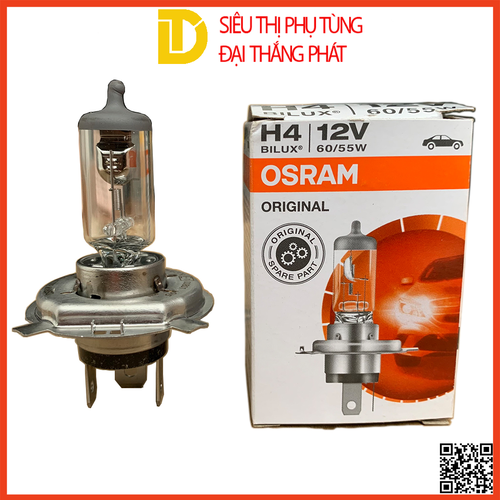  Bóng đèn ô tô xe máy OSRAM tiêu chuẩn 12V halogen 60 55W chân H4 chính hãng siêu sáng 