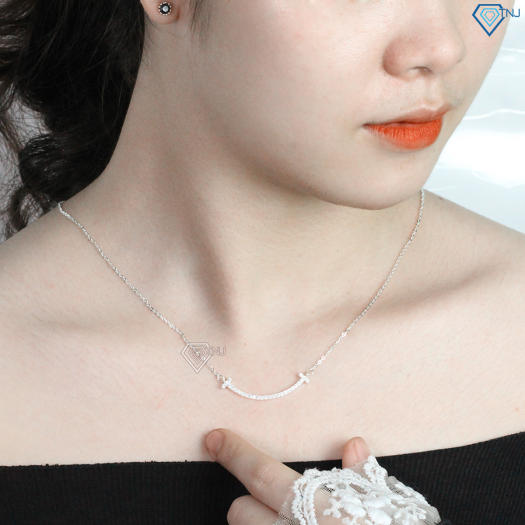 Dây chuyền nữ bạc thật mặt nụ cười - Vòng cổ bạc nữ tầng lớp Itaewon Class DCN0466 - Trang Sức TNJ