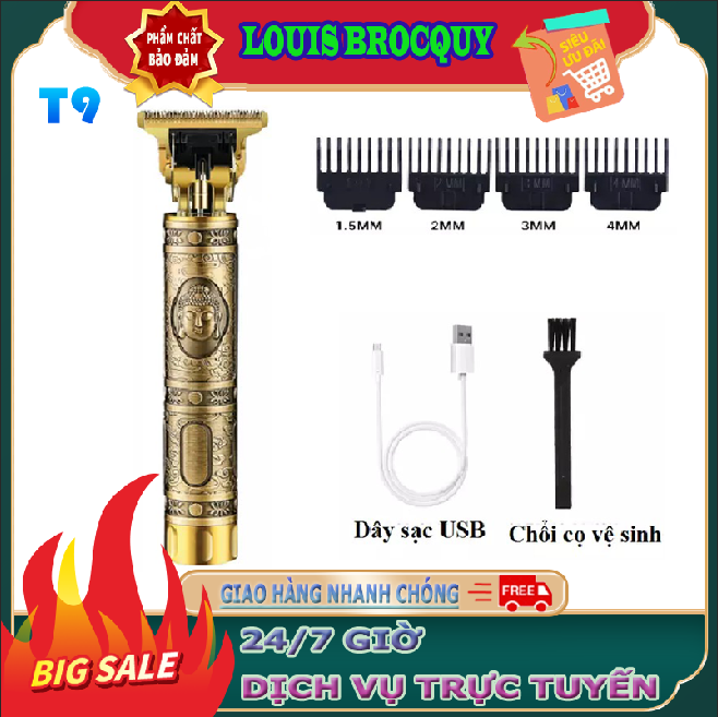 【HCM】 Tông đơ cắt tóc salon T9 retro cao cấp và dung lượng pin 1200 Mach mạnh mẽ, phù hợp với mọi lứa tuổi