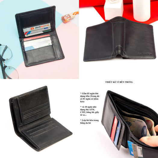 Ví Nam, Bóp Nam da thật dáng đứng VD.268 Bảo hành 12 tháng