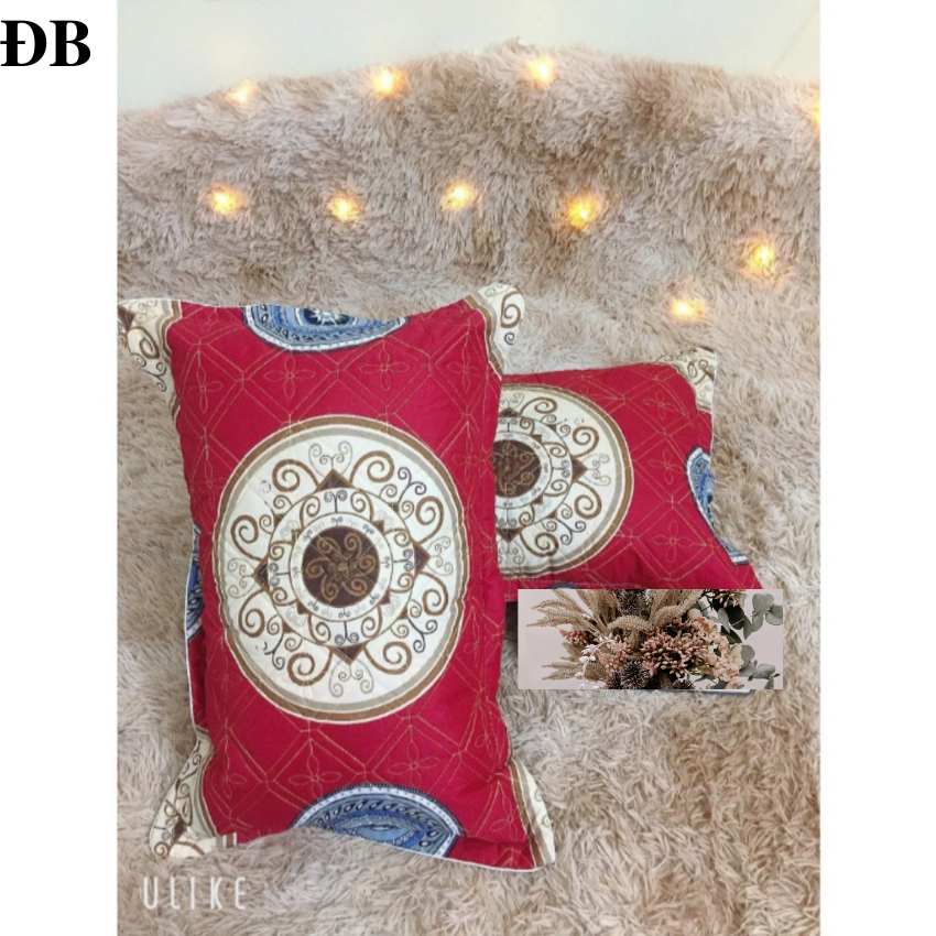 SET CẶP VỎ ÁO GỐI ĐẦU NẰM NGỦ CHẦN BÔNG HOA VĂN CAO CẤP