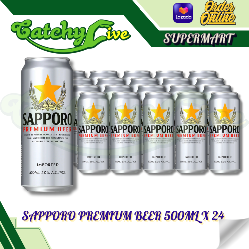 Sapporo Premium Beer – 24 X 500ml Cans, Imported Japanese Lager, Brewed Since 1876-849035