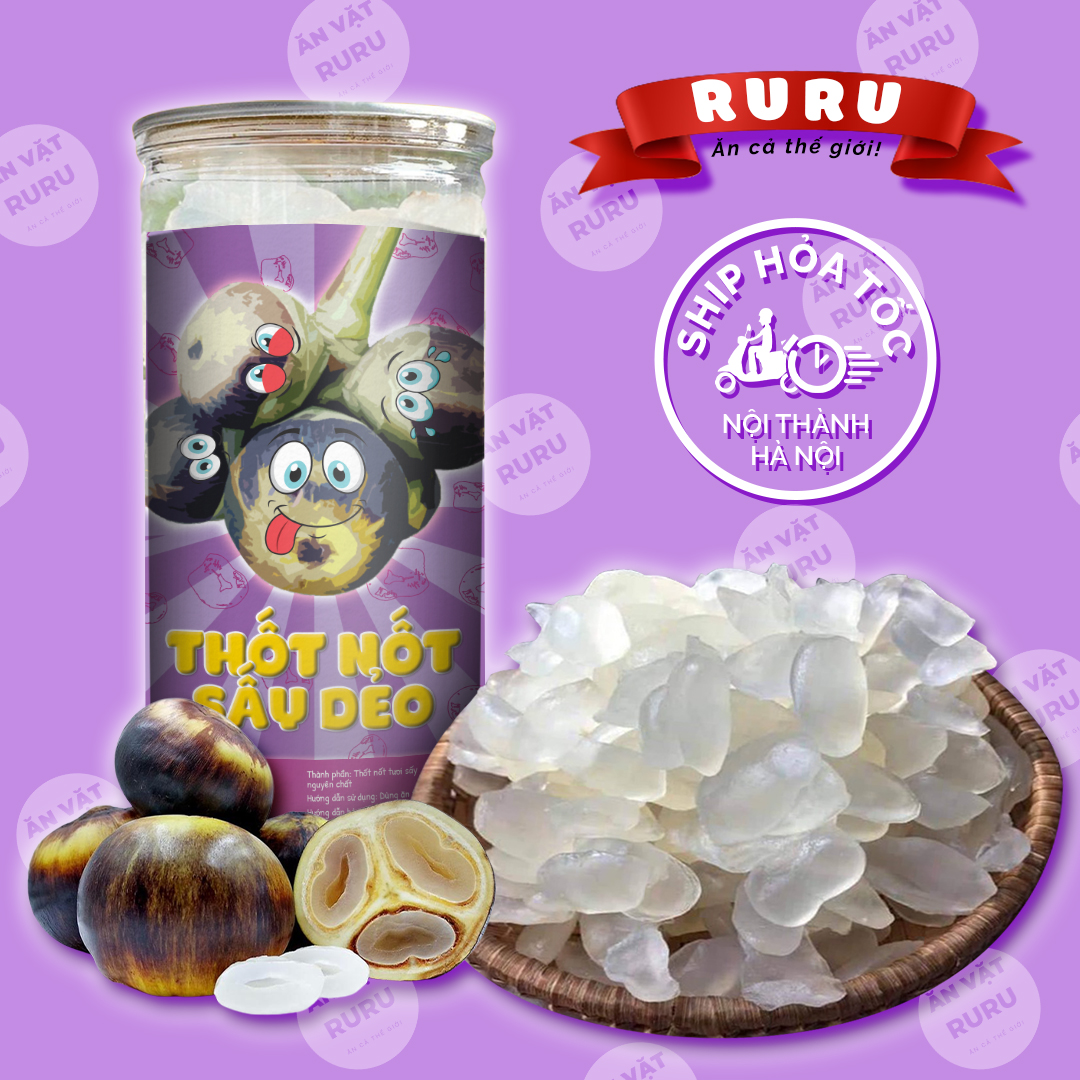 Thốt nốt sấy dẻo 400g RuRu ăn vặt Hà Nội thốt nốt tươi sấy không đường giá rẻ