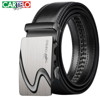 Thắt lưng nam cao cấp Cartelo, dây nịt nam da bò mềm mại, khóa tự động, phong cách hiện đại - sang trọng, full hộp - CTS