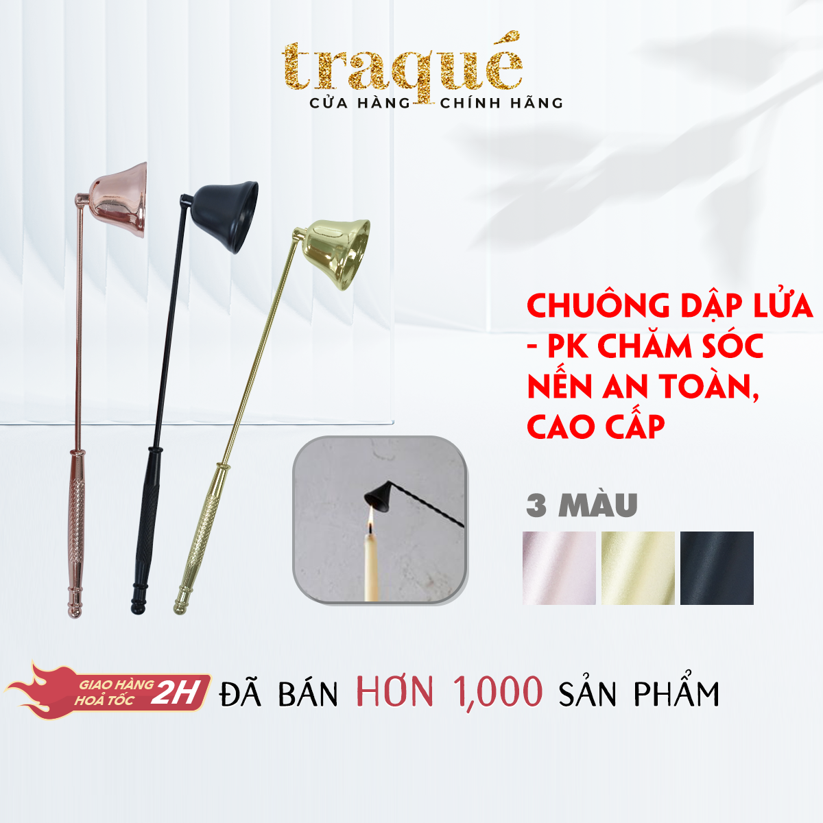 Phụ kiện chăm sóc nến thơm : Chuông dập nến