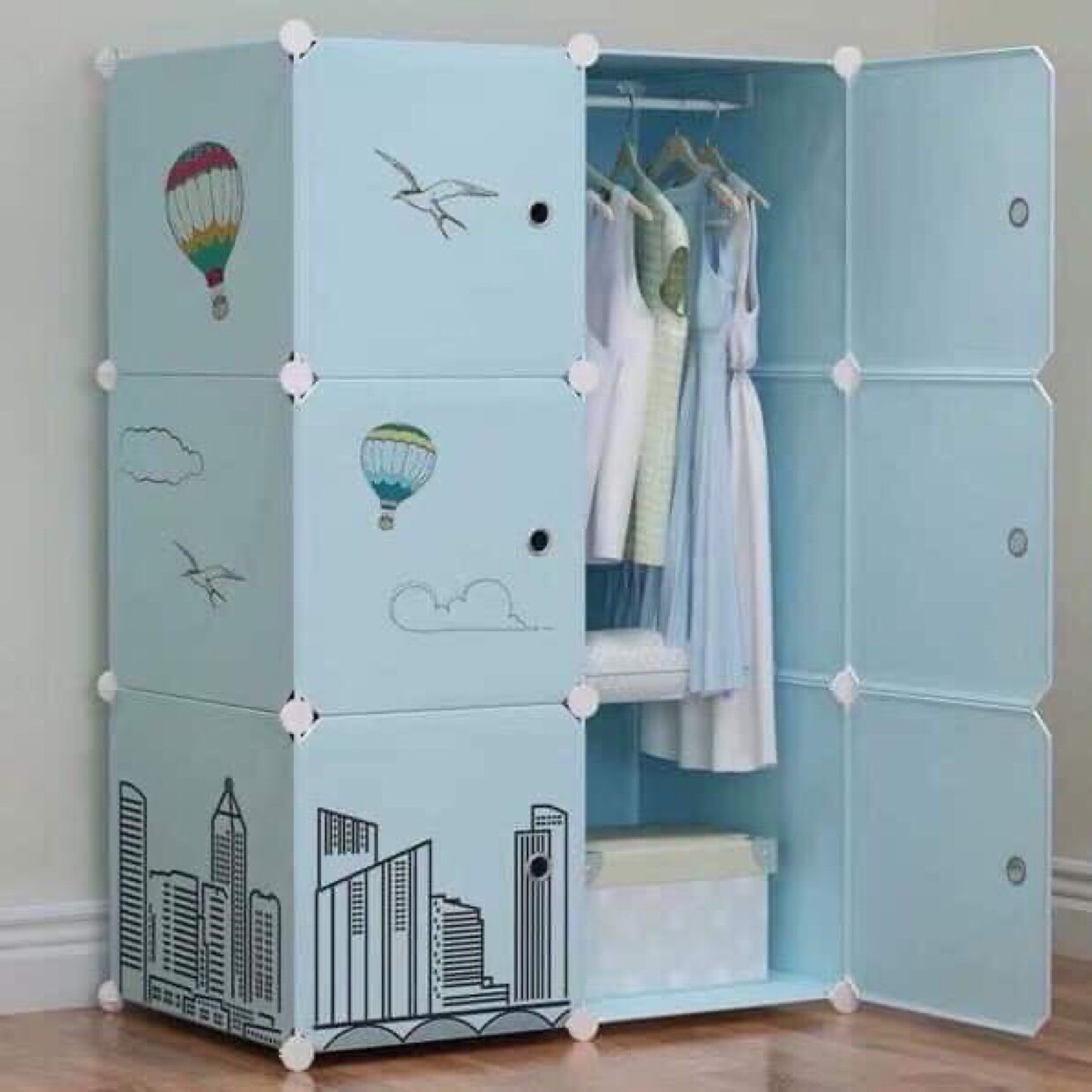 TỦ NHỰA LẮP GHÉP THÔNG MINH 6 Ô ĐỂ ĐỒ ĐA NĂNG