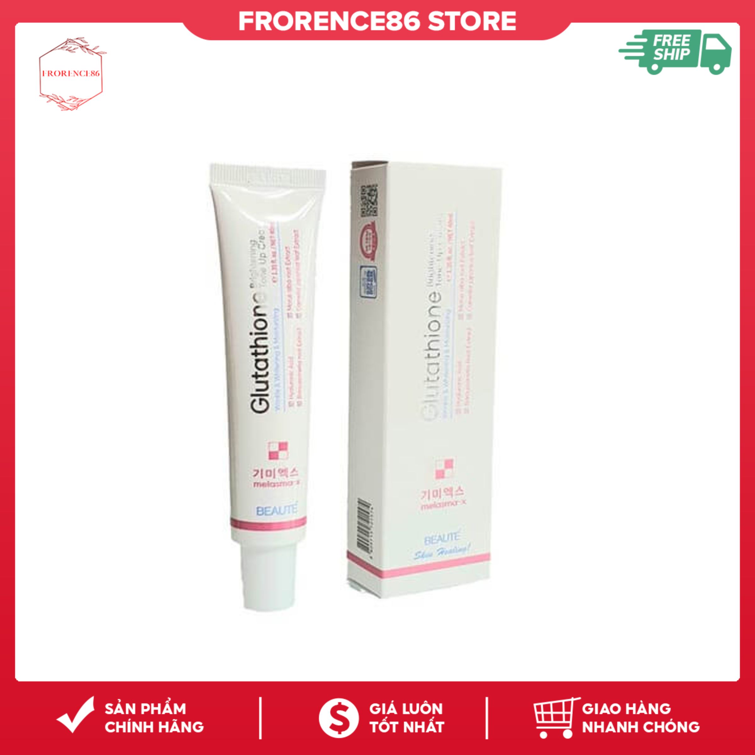 Kem Dưỡng Trắng Melasma X Glutathione Brightening TONE UP Cream 40ml