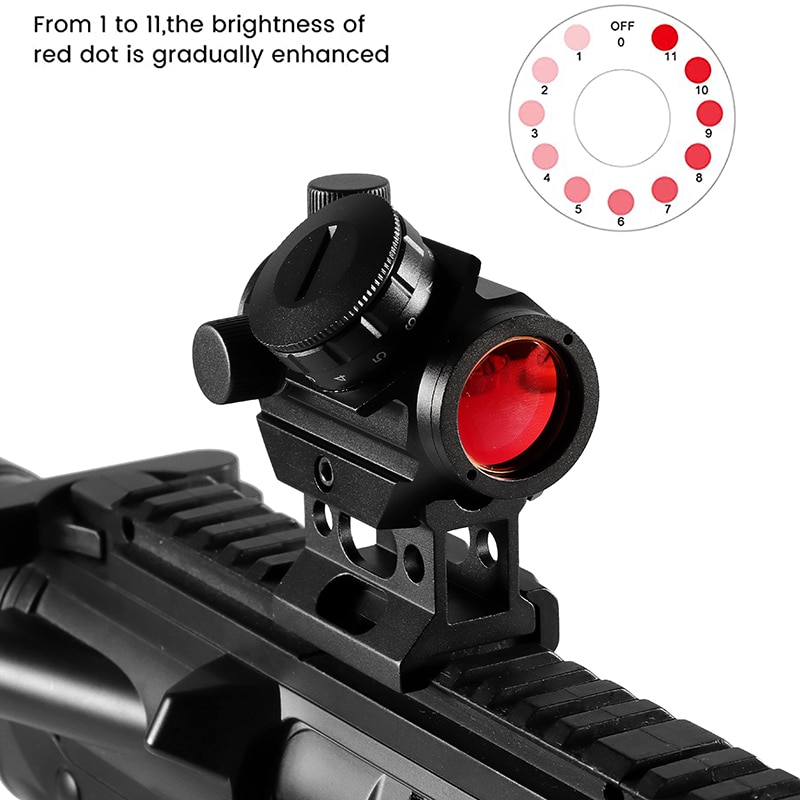 เกี่ยวกับสินค้า 【ส่งของจากประเทศไทย】BEATY T1G Red Dot Reflex Sight กันน้ำกันกระแทกพร้อมรางยึด 20 มม. ปรับความสูงได้สำหรับ