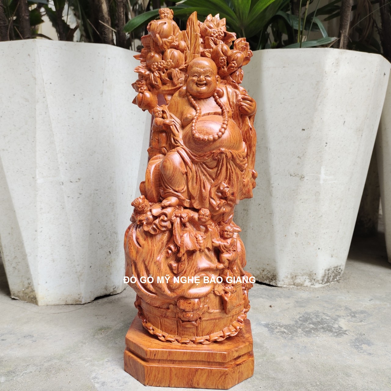 Tượng phật di lặc gỗ hương cao 40 cm