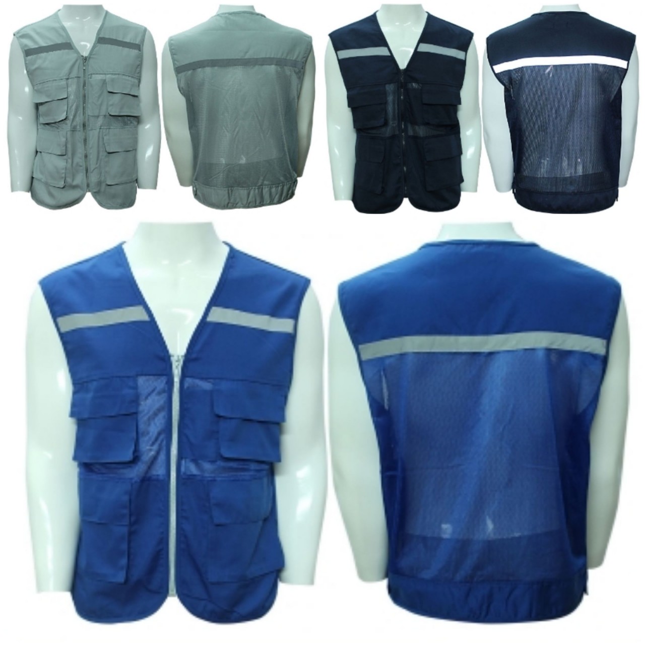 [Áo gile phản quang kỹ sư các mầu]  áo phản quang cán bộ kỹ thuật  quản lý, công nhân, người lao động  vải kaki pha lưới nhiều tú hộp, đủ màu sắc, hàng  nhà máy sản xuất