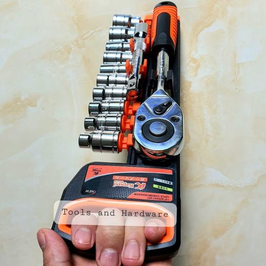 BỘ TUÝP KHẨU 1/2 KAPUSI NHẬT BẢN-BỘ TAY VẶN KÈM KHẨU VẶN ỐC Tuýp mở bulong Bộ điếu mở ốc bộ khẩu mở siết ốc bộ tuýp Nhật Bản bộ tuýp sửa xe máy bộ khẩu tuýp