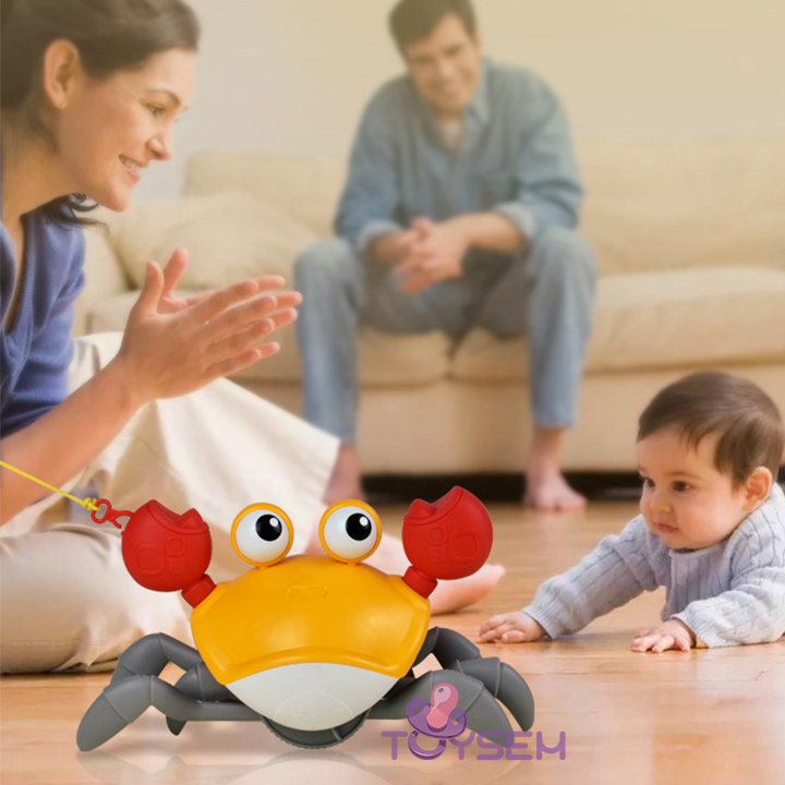 Đồ chơi con cua bò tinh nghịch bằng dây cót cho bé - Cua biết bò, biết bơi - Quà tặng sinh nhật cho các bé