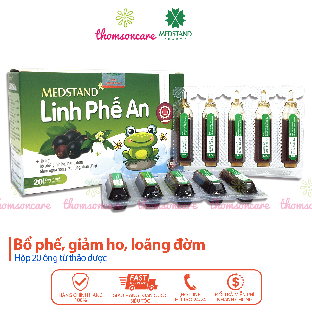 Siro ho thảo dược Linh Phế An bổ phế giảm ho loãng đờm cho trẻ từ 6 tháng tuổi