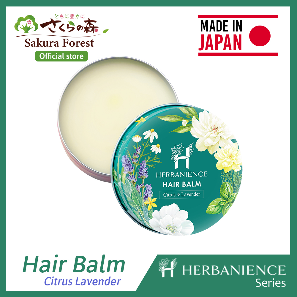 Gambar [Japan s Authentic Brand] Organic Hair balm | HERBANIENCE Citrus   lavender Hair Balm |  Made from 10 kinds of organic oils | Sakuranomori | for Dry hair, curly hair, Damaged Hair