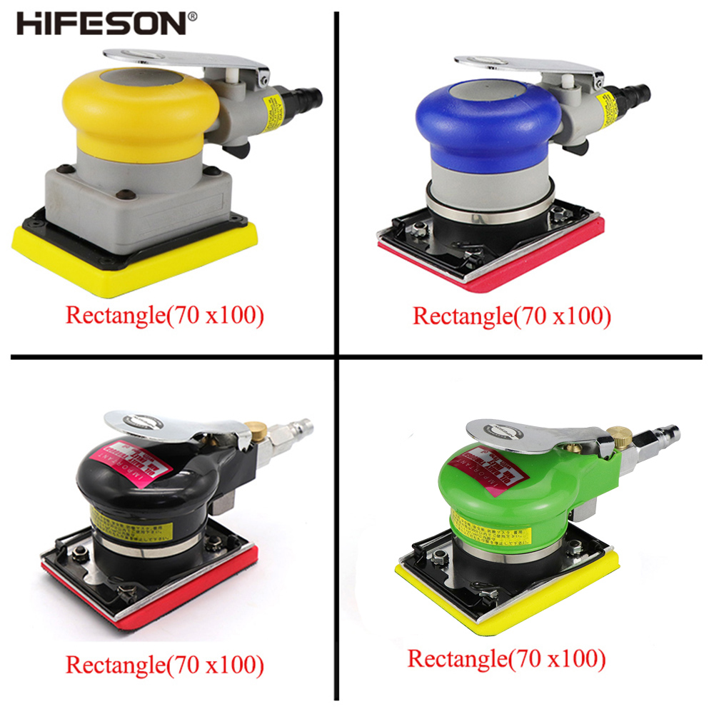 Hifeson máy chà nhám khí nén dụng cụ đánh bóng máy đánh bóng ghế nội thất ô tô hình vuông máy mài gỗ máy mài máy mài cọ quỹ đạo 70*100mm máy mài để chăm sóc sơn xe dụng cụ chuyên nghiệp loại bỏ rỉ sét để đánh bóng và mài xe hơi