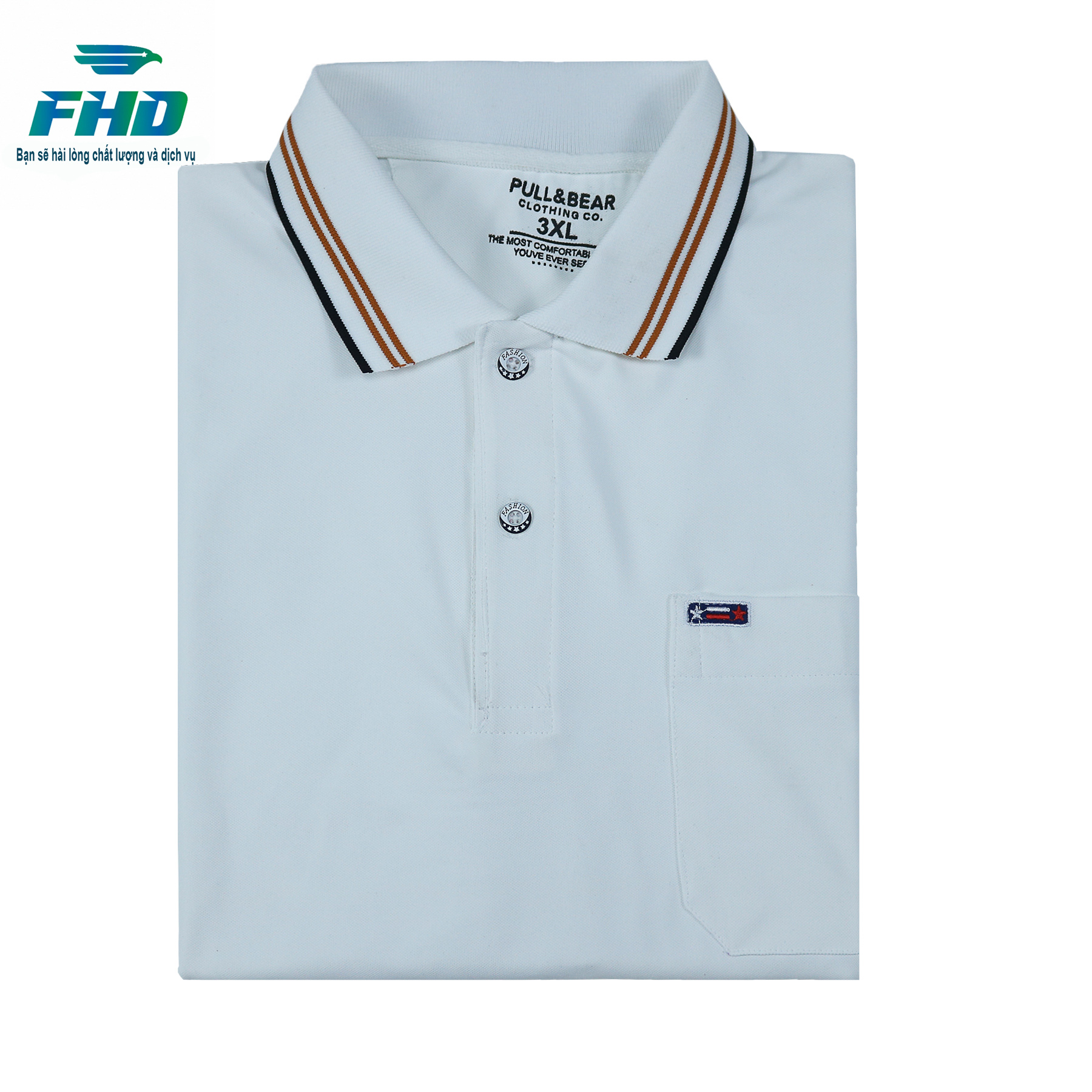 Middle-Aged Men's Short-Sleeved Polo Shirt with Collar and Striped Pockets, Large Form, Size for People Weighing 90kg Fhda015_3