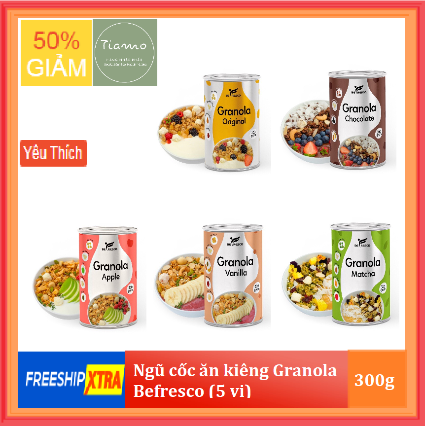 Ngũ cốc ăn kiêng Granola Befresco 300g (5 vị)