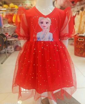 đầm elsa chất liệu mềm mại cho bé gái