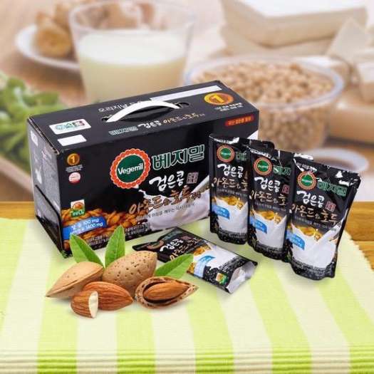 HOT SALE [ ÍT ĐƯỜNG - VEGEMIL ]  SỮA HẠT ÓC CHÓ HẠNH NHÂN ĐẬU ĐEN HÀN QUỐC  20 túi x 190ml- - Sữa bà bầu