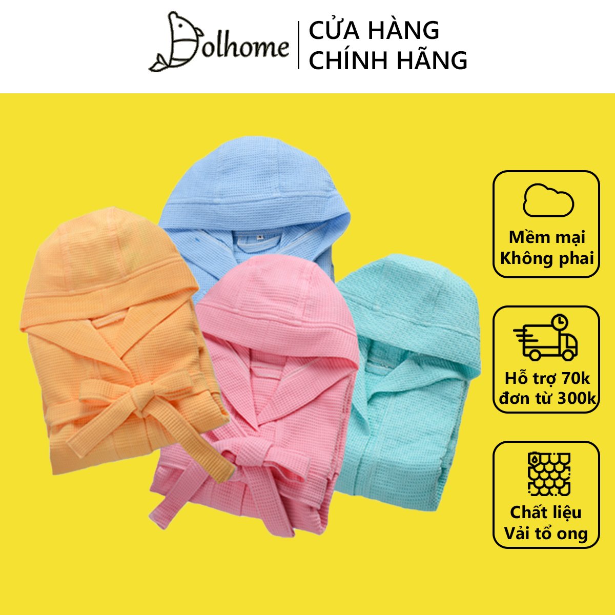 Áo choàng tắm cho bé Dolhome.áo choàng tắm đi biển cho bé từ 2-8 tuổi - 22089