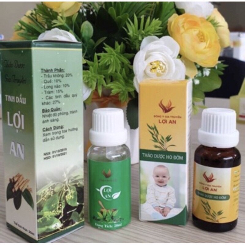 Tinh dầu lợi an chính hãng+ thảo dược ho đờm tinh dầu lợi an chính hãng, tinh dầu lợi an bôi hết ho sổ mũi khò khè cho bé