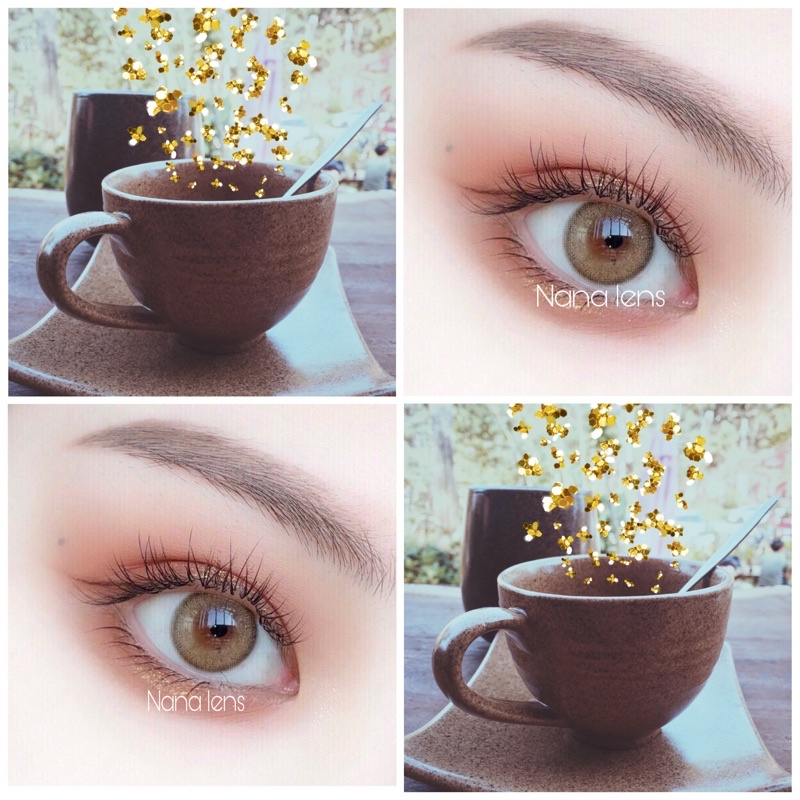 Lens nâu tây tự nhiên giãn tròng nhỏ (từ 0 đến 6 độ) sử dụng 12 tháng tặng kèm khay đựng