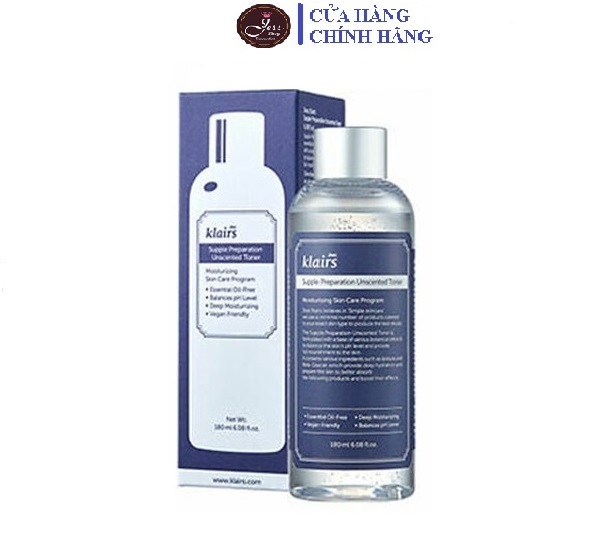 Nước Hoa Hồng Không Mùi Klairs Supple Preparation Unscented Toner 180ml
