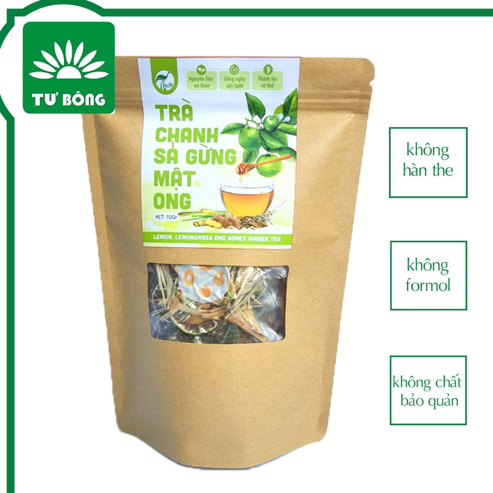Trà chanh sả gừng mật ong 70g - nước uống detox đơn giản hiệu quả