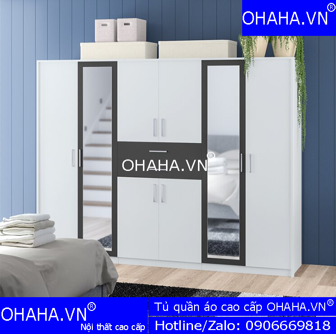 Tủ quần áo gỗ công nghiệp hiện đại ohaha - tqa004