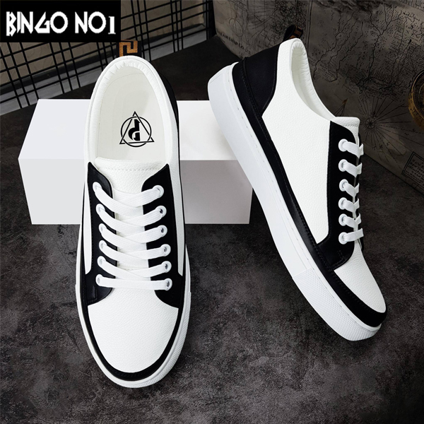 Giày nam thể thao sneaker BINGO trắng đẹp cổ cao cho học sinh đi học đi làm cao cấp Mã TVD-1