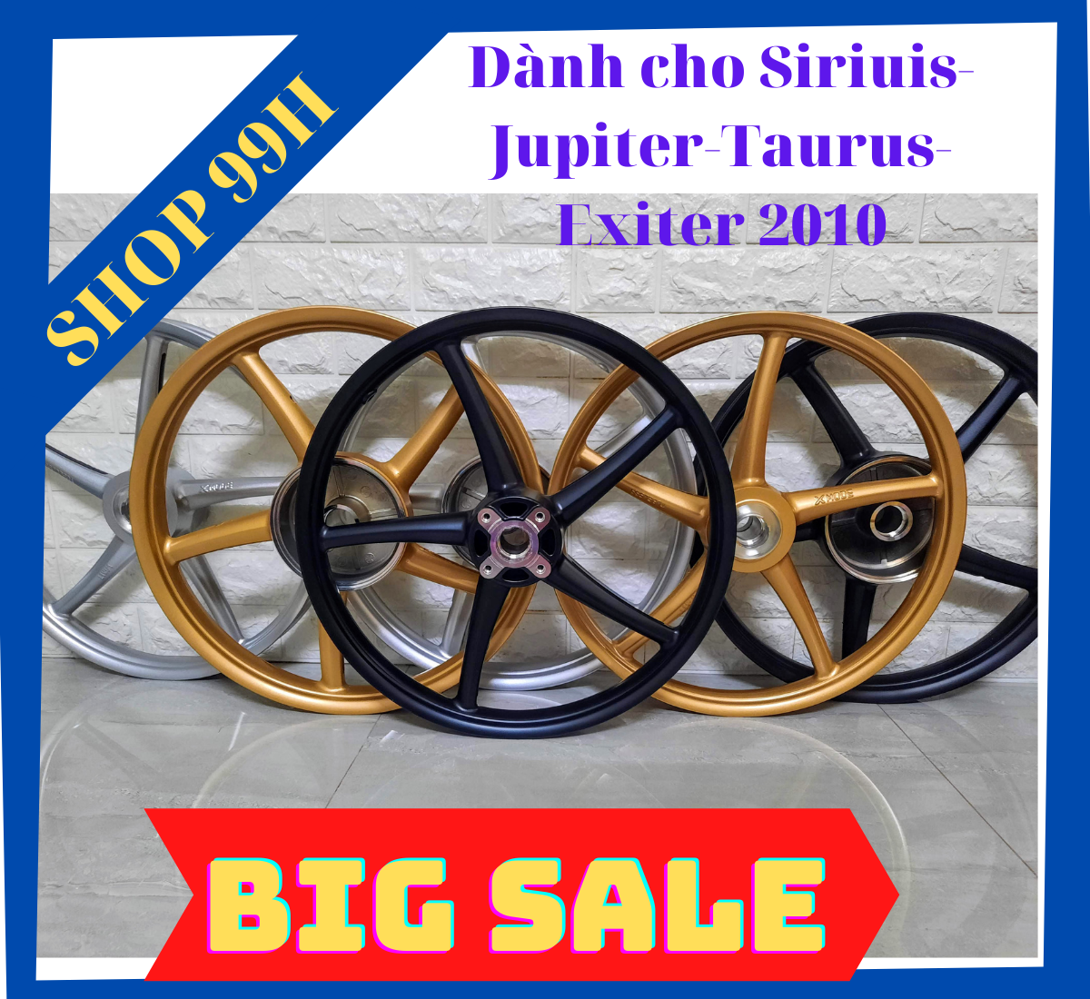 Mâm 5 cây dành cho Sirius, Jupiter, Exciter 4 số thắng đĩa trước bản 1.4 và 1.6