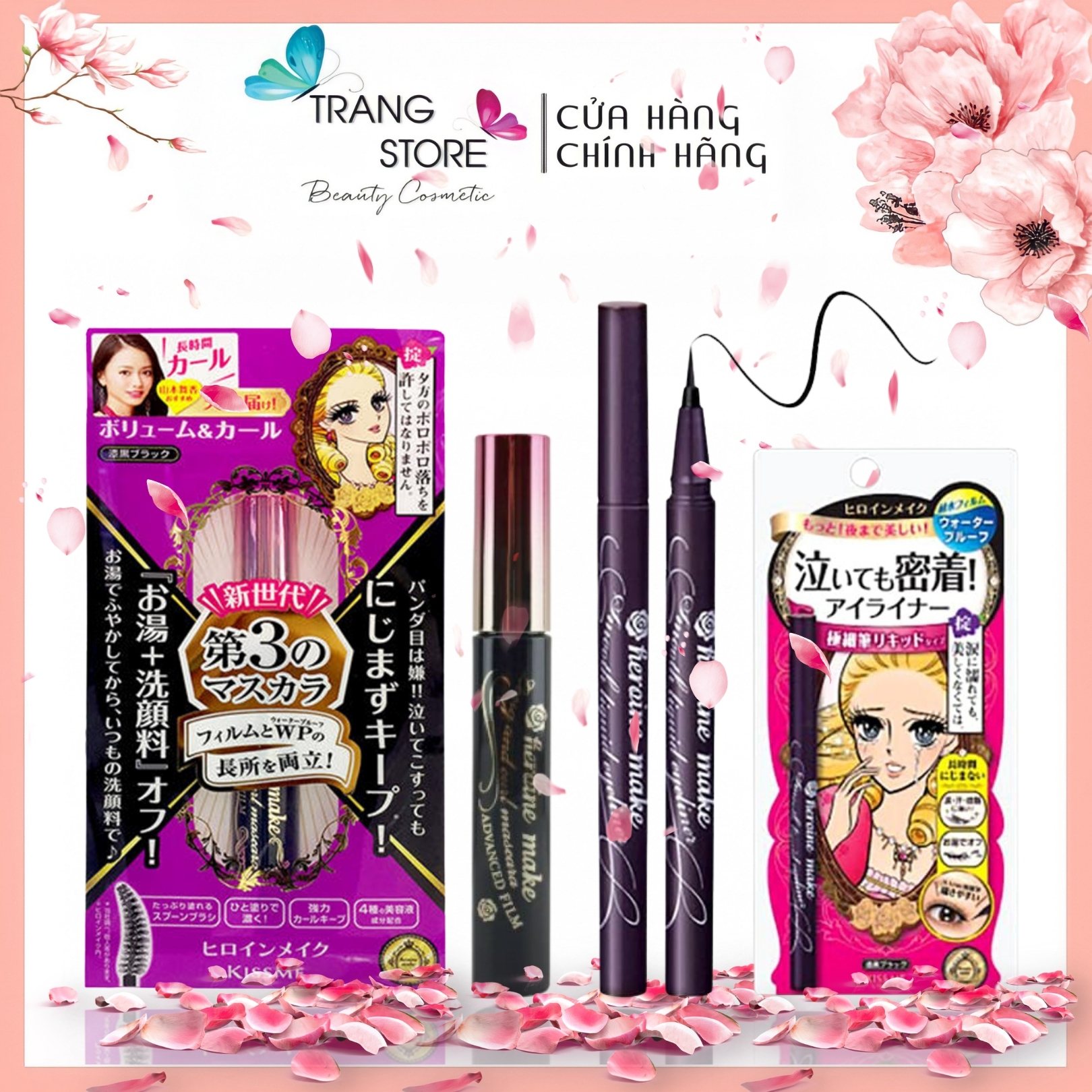 Kẻ Mắt Kiss Me Eyeliner Nhật Bản, Kẻ Mắt Nước Kissme Không lem không trôi, Mascara Kiss Me, Chuốt Mi Chống Nước
