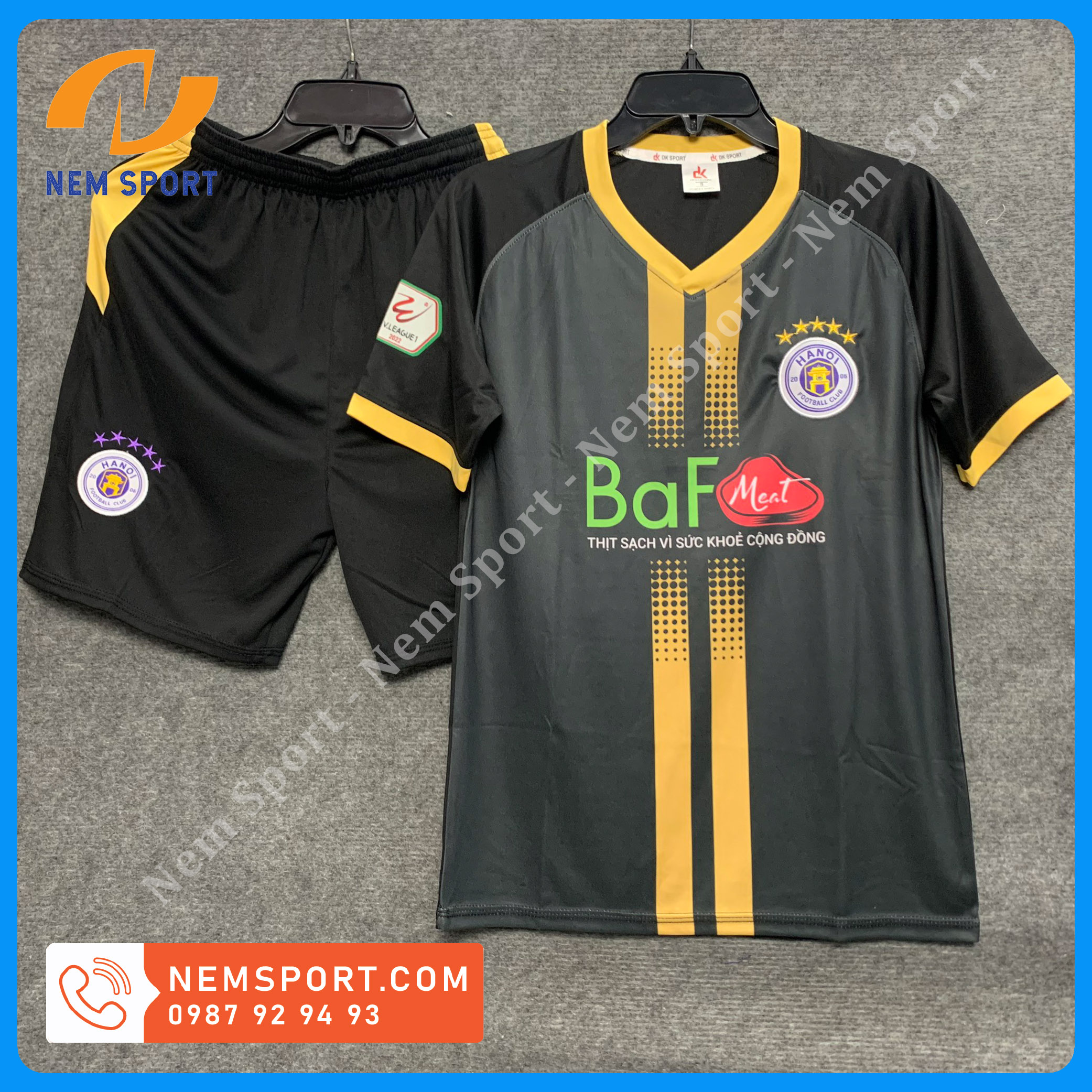 Quần Áo Đá Bóng Hà Nội FC Màu Đen Mẫu Mới 2022