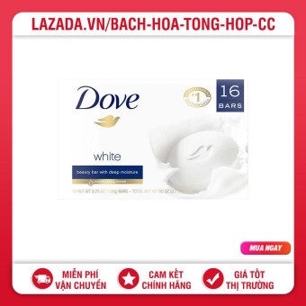 Lốc 16 Cục Xà phòng Dove White Moisturizing Beauty Bar Soap Mỹ